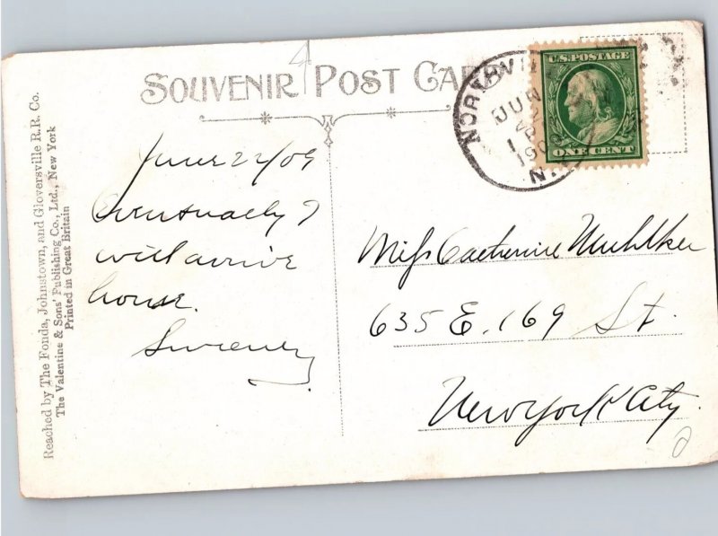 c1909 Rustic Bridge Sacandaga Park New York NY Postcard