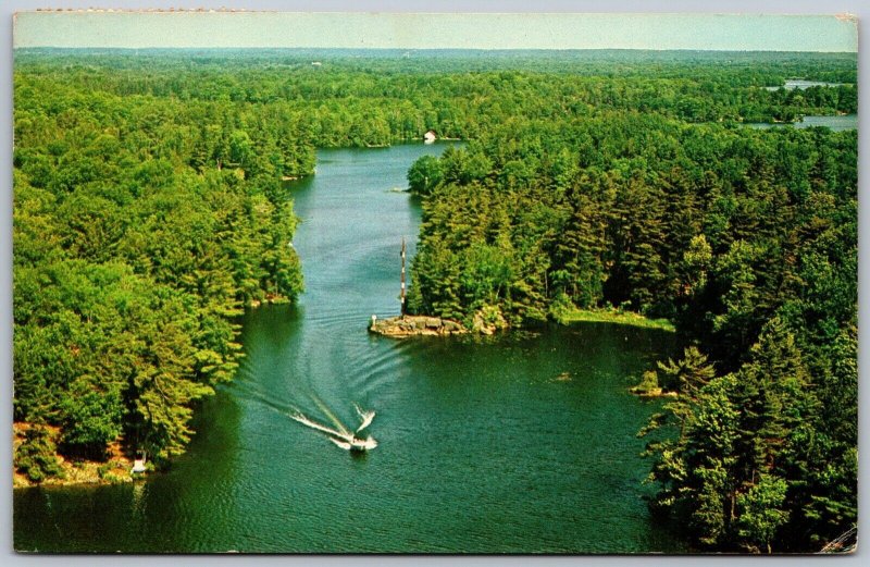 Postcard Rideau Lakes Ontario c1969 Vacation Wonderland Scenic Aerial View