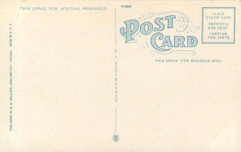Vintage Postcard; Arnold Hall, Fort Riley KS, US Army Base, unposted