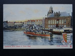 Norfolk GREAT YARMOUTH Gorleston River Steamer Boats - Old Postcard by Woolstone