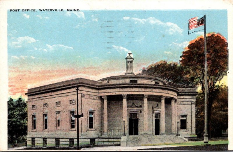 Maine Waterville Post Office 1923