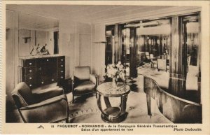 CPA ak liner normandie lounge a luxury apartment ships (1206651) 