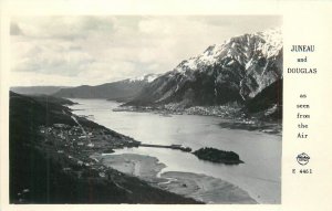 Postcard RPPC Alaska Juneau Douglas Aerial View Frasher E-4461