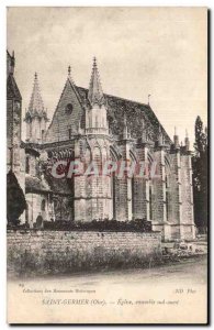 Old Postcard Saint Germer (Oise) church together southwest