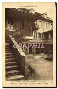 Old Postcard Aix les Bains Savoie House Lamartine Old pension Perrier