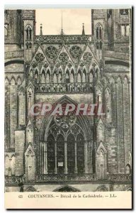 Old Postcard Coutances the Cathedral Detail