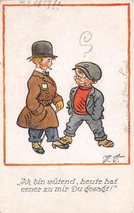 B65442 Superb Illustration signed J V Boys Garcons ick bin wutend