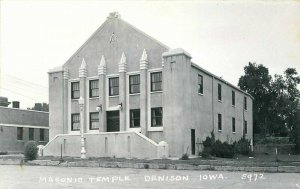 Cook Denison Iowa Masonic Temple 1950s RPPC Photo Postcard Fraternal 8851