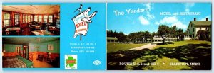 Double Postcard SEARSPORT, Maine ME ~ Roadside YARDARM MOTEL Restaurant c1970s