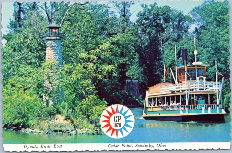 postcard Sandusky Ohio, Cedar Point - Ogontz River Boat