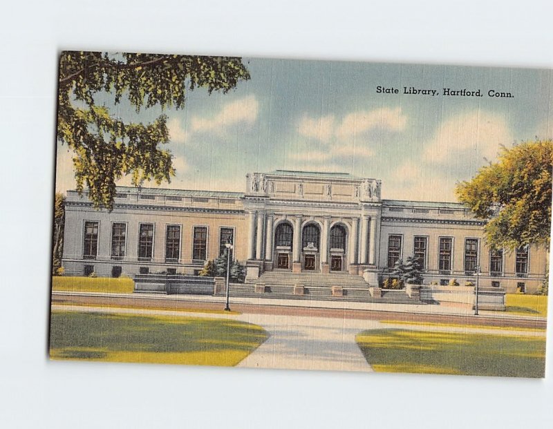 Postcard State Library, Hartford, Connecticut