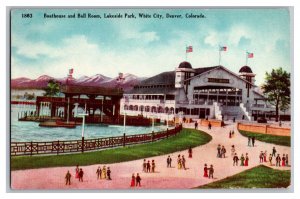 Postcard CO Boathouse Ball Room Lakeside Park White City Denver Colorado