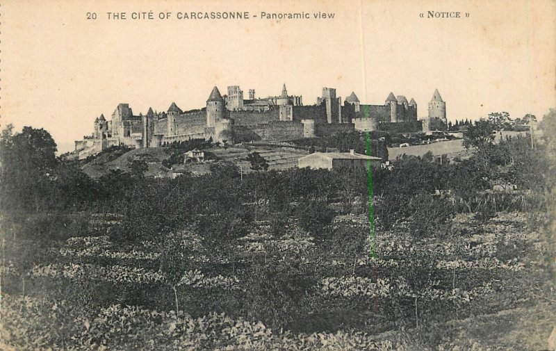 Set of 10 vintage postcards - The cite of Carcassonne, France