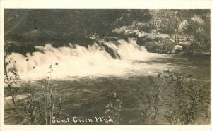 Beautiful Waterfall C-1920s Sand Creek Wyoming RPPC real photo postcard 1658