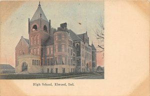 G70/ Elwood Indiana Postcard 1908 High School Building