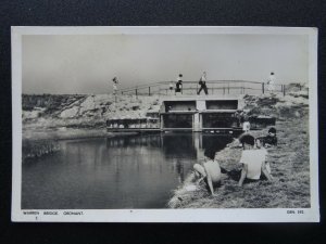 Wales GRONANT Warren Bridge shows Children Fishing Old RP Postcard by Marimex