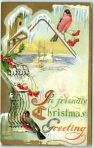 M-32292 In friendly Christmas Greeting Holiday Art Print