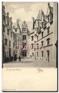 Old Postcard The Court of Pau Castle
