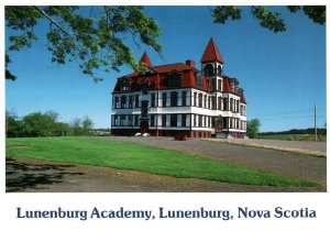 CONTINENTAL SIZE POSTCARD LUNENBURG ACADEMY NOVA SCOTIA CANADA