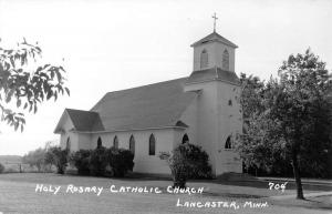 Lancaster Minnesota Holy Rosary Catholic Church Real Photo Postcard K97846