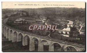 Old Postcard Saint Leonard De Noblat Bridge And The Grand Viaduct