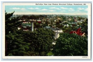 c1940 Bird's-Eye View Western Maryland College Westminster Maryland MD Postcard