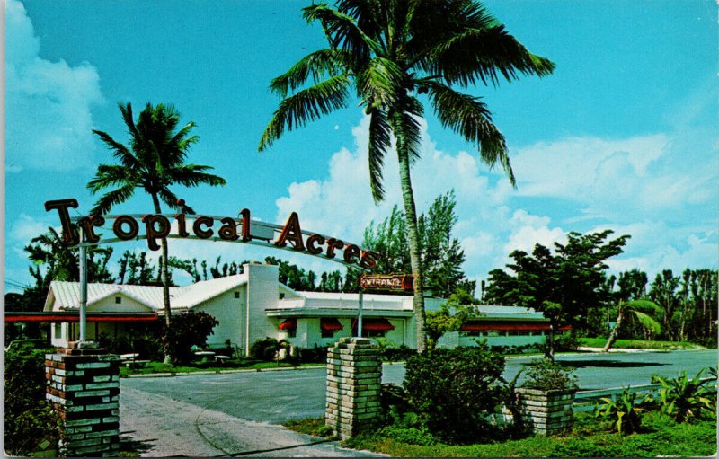 Tropical Acres Restaurant Dania FL Florida c1970 Mascotte Cancel Postcard H15 