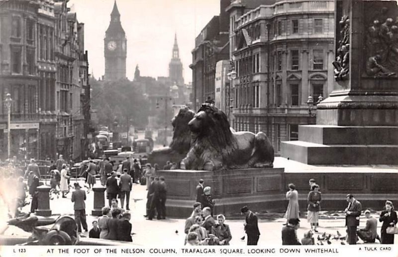 Foot of the Nelson Column, Trafalgar Square Looking down Whitehall Scotland, ...