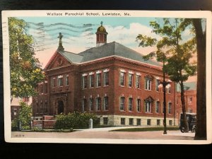 Vintage Postcard 1933 Wallace Parochial School Lewiston Maine