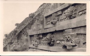 RPPC MEXICO CITY, Aztec Temple, Pyramid, Archaeology, Indians Indigenous People