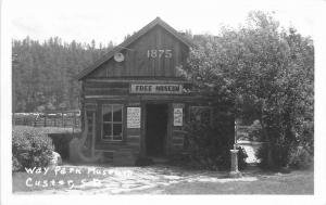 1940s Custer South Dakota Way Park Museum RPPC Real photo postcard 897