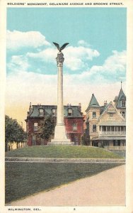 Wilmington, DE Delaware  SOLDIERS MONUMENT~Civil War Statue  ca1920's Postcard