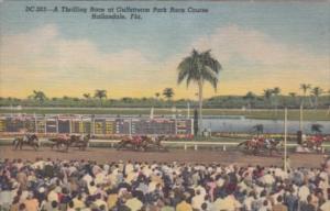 Florida Hallandale Thrilling Race At Gulfstream Park Horse Racing Curteich