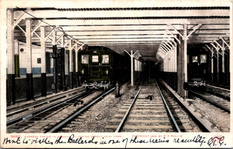 NY Subway Express Trains Spring St tunnel station 1905 looks the same undivided 