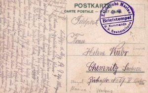 GERMANY CLOTHING AD WW1 MILITARY MARINE FELDPOST SOLDIER'S MAIL POSTCARD 1914