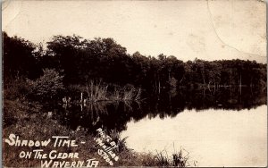 c1910 WAVERLY IOWA SHADOW TIME ON THE CEDAR RPPC PHOTO POSTCARD 36-137