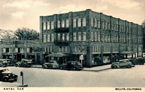 Willits, California - A view of the Hotel Van - c1940