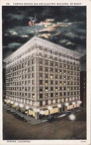 Colorado Denver Gas & Electric Building By Night Curteich