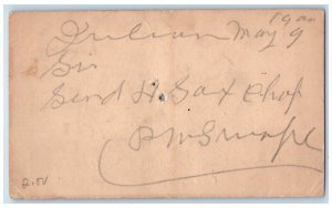 1900 Send H Sax Chop Julian Pennsylvania PA Fleming Center Co. PA Postal Card