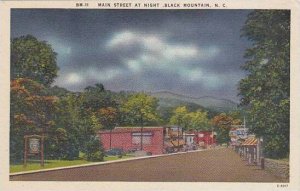 North Carolina Black Mountain Main Street At Night Albertype