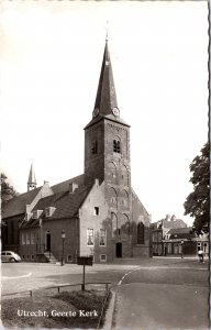 Netherlands Utrecht Geerte Kerk Vintage RPPC 09.66