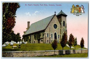 c1910 St. Paul's Church Fort Erie Ontario Canada Antique Unposted Postcard