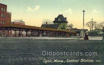 Central Station, Lynn, MA ,Massachusetts, USA Train Railroad Station Depot wr...