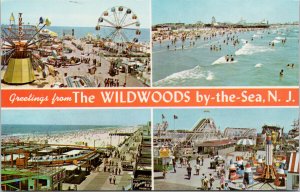 Wildwood By The Sea NJ Greetings Multiview Unused Postcard F57