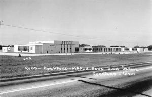 Rockford Iowa Rudd Rockford Maple Rock High School real photo pc Z17041