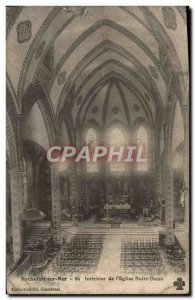 Old Postcard Rochefort sur Mer Interior From I & # 39Eglise Notre Dame