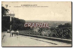 Postcard Old St Germain en Laye L & # 39Ascenseur and Viaduct Montee caves