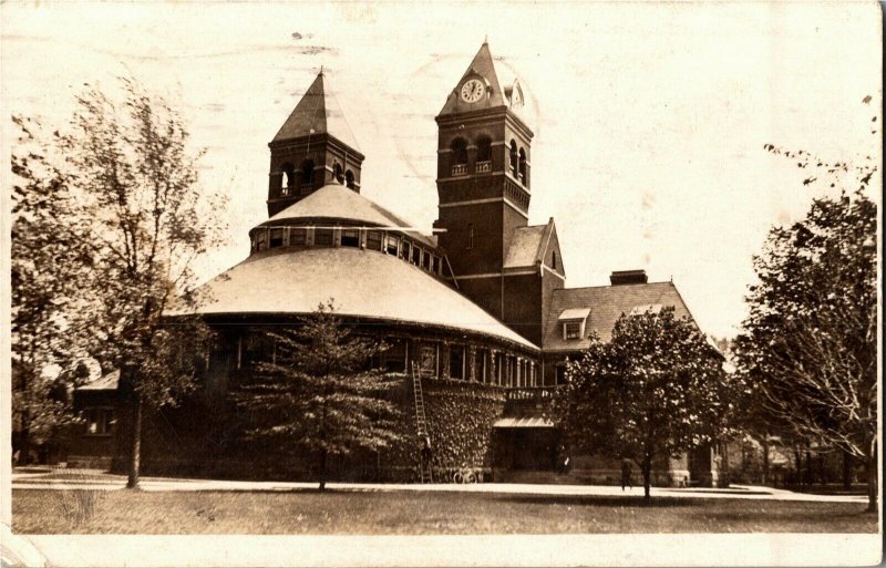 RPPC View of Library at Ann Arbor MI Vintage Postcard U27