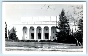 RPPC CLAREMONT, CA ~ BRIDGES AUDITORIUM c1950s Los Angeles County H & H Postcard