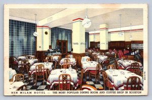 K1/ Houston Texas Postcard Linen Ben Milam Hotel Interior 286